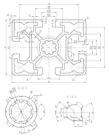 OB-4560-RAL7024 | Профиль 45х60 мм. Паз 10 мм. (Темно-серый) изображение 1