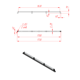 DH28-L1700-E2-C2 | Ручка дверная D28 (1700 мм) изображение 3