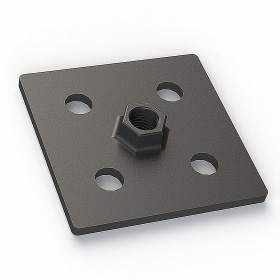 Стальная опорная пластина 90х90 с резьбой М12