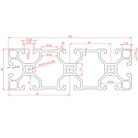 OB-40120L-RAL9005 | Профиль 40х120 мм, облегченный. Паз 8 мм (Черный) изображение 1