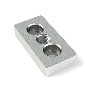 Торцевая алюминиевая опорная плита 30х60 мм под резьбу М12