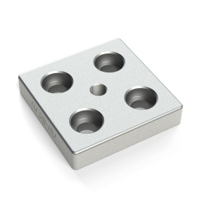 Опорная плита алюминиевая для резьбы M12, для профиля 80х80 с пазом 10