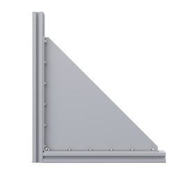 Прямоугольный большой уголок 330 мм с ребром жесткости на профиль серии 30