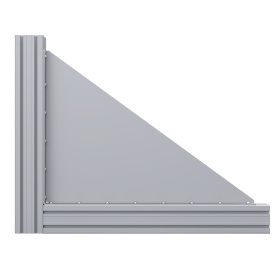 Прямоугольный уголок с ребром жесткости на профиль серии 30