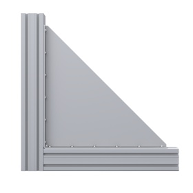 Прямоугольный большой 550х550 мм уголок с ребром жесткости на профиль серии 50