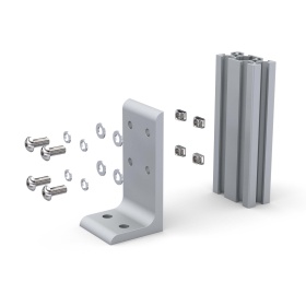 Схема крепления алюминиевой фундаментной опоры к конструкционному профилю 20х40 мм