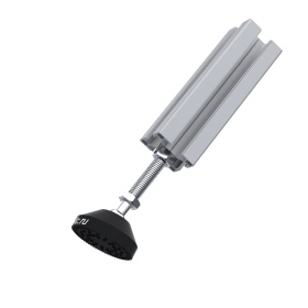 Нержавевающая опора с закреплённой шпилькой М8х50 мм, артикул 7874 — демонстрация жёсткой фиксации шпильки в профиль.