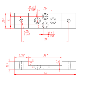 6239 | Двойной держатель роликов, паз 6 мм, к профилям 25х50 изображение 5
