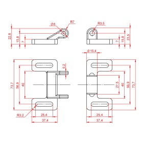 Чертеж -  универсальной шариковой защелки в разборе