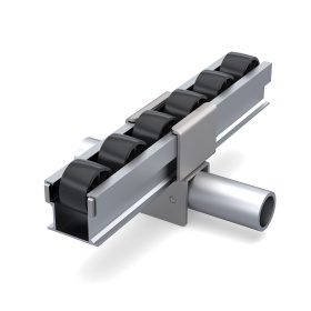 Кронштейн для соединения трубы 28 мм и роликовой направляющей ALU-2045 тип D.