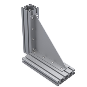 Уголок 280х280 мм стальной с ребром для профиля серии 40