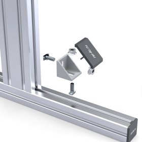 комплект крепежа, уголки, болты, шайбы, заглушки.