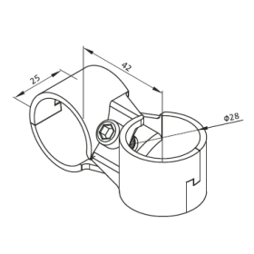 Эскиз: Кронштейн для трубы 28 мм DF6B