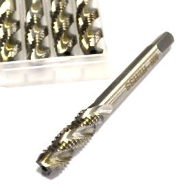Метчик М8, шаг 1,25, с винтовыми канавками, однопроходный
