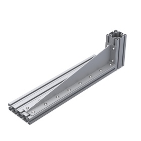 Сварной длинный стальной уголок 600 мм с ребром жесткости для профиля серии 40