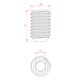 Чертеж - Резьбовая вставка М5х8