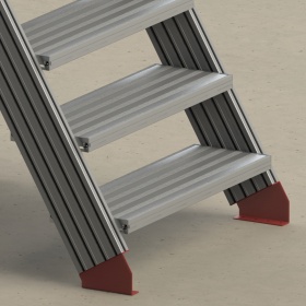 Образец применения опорных соединителей для установки лестницы