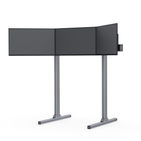 Тройная конструкция для мониторов под симрейсинг из анодированного алюминиевого профиля 40×40 и 80×40, паз 10 мм.