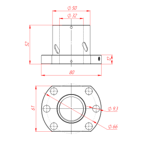 Гайка ШВП SFU3205 чертеж