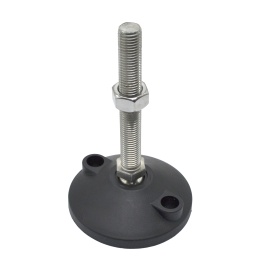 Наклонная нержавеющая опора, артикул 7929: вид основания с двумя отверстиями диаметром 14 мм под анкерное крепление.