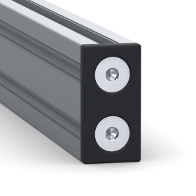 Черная торцевая заглушка 20х40 на винтах