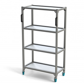 Передвижная стойка для оборудования и инструмента 500х1000х1800 мм из алюминиевого профиля