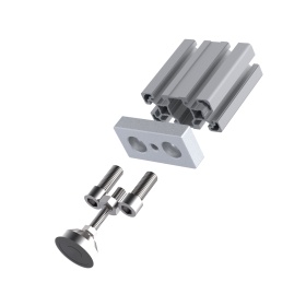 Опора-ножка артикул 7734 со шпилькой М8х50 и основанием 40 мм устанавливается в алюминиевый профиль