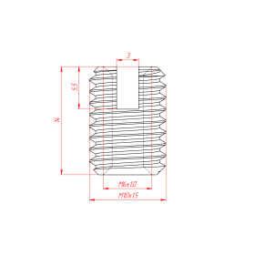 Чертёж резьбовой футорки М6х1.0-М10х1.5