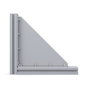 Прямоугольный большой уголок с ребром жесткости на профиль серии 30