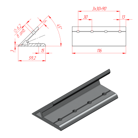 120S30A45 | Соединитель угловой 60x120, 45 градусов, серия 30 изображение 1