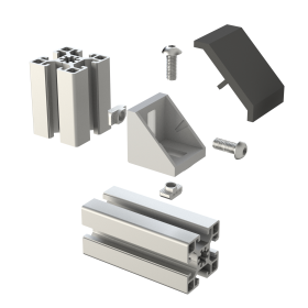 Пример крепления углового соединителя арт.1036 к конструкционным профилям