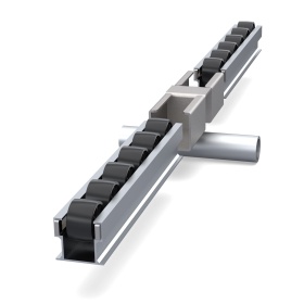 Кронштейн RSI-FH2045E в разборе для перпендикулярного соединения труб и роликовых направляющих