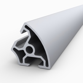 Профиль конструкционный, алюминиевый, скругленный под углом 60 градусов, анодированный