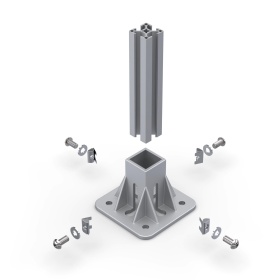 RSI-7202C | Фундаментная опора, алюминиевая, для профиля 30x30, крепление в центре изображение 3