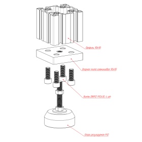 Схема крепления торцевой опорной плиты 90х90 м12