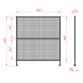 SG-40-1800-2000 | Секция ограждения 1800x2000, серия 40 (Анодированная) изображение 1