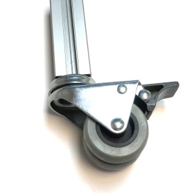 Колесо поворотное с тормозом, 50 мм, и станочный профиль 30х30