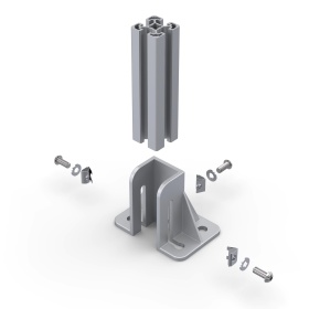 RSI-7204B | Фундаментная опора, алюминиевая, для профиля 40x40, крепление с краю изображение 3