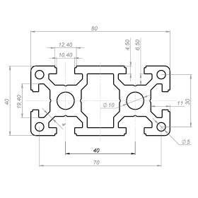 OB-4080S10-HEAVY-RAL2004 | Профиль 40х80 мм. Тяжелый. Паз 10 мм. (Оранжевый) изображение 1