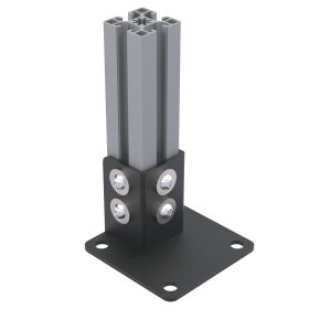 Фундаментная опора для установки профиля 45х45 мм с краю