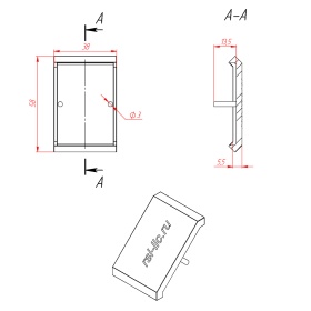 Чертеж крышки углового соединителя 40х40