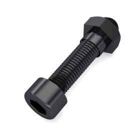 F-180-28 Чёрный оцинкованный Винт М6х28 и Гайка М6 для модульной трубной системы