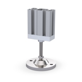 Наклонная опора из нержавеющей стали для шпильки М12х100 мм, артикул 7786 установлена в профиль