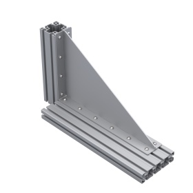 Большой уголок 315х495 мм стальной с ребром для профиля серии 45