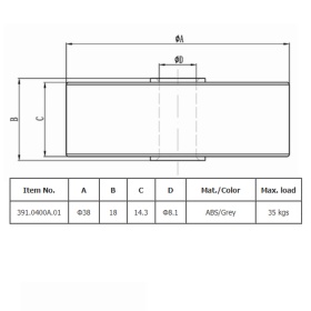 Чертеж конвейерного ролика арт. 391.0400A.01