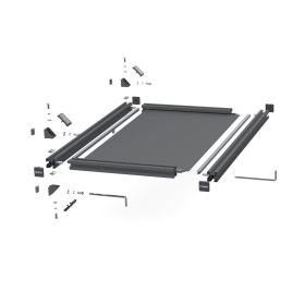 Закрепление полки на каркасе винтами и шайбами.