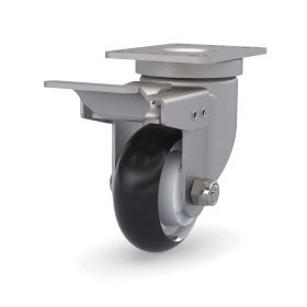 Ролик поворотный с тормозом D75 FHJ-303